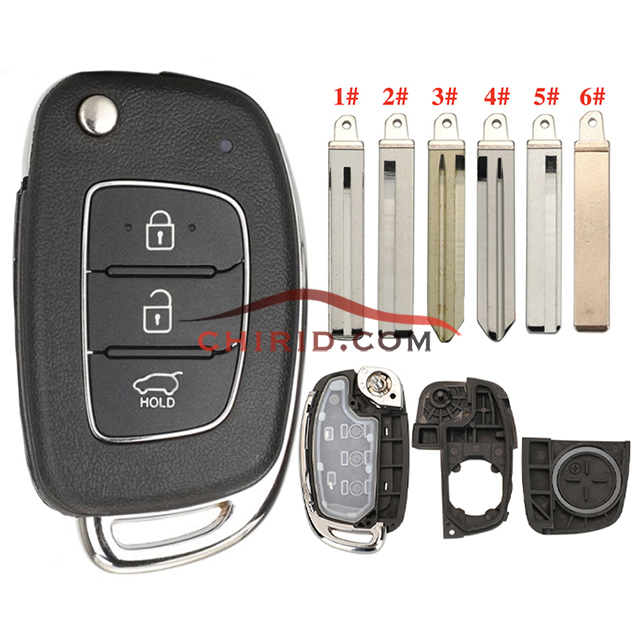 Tp Hunaid Hyundai 3 buttons remote key with SUV buttons and 6 types key blade ...